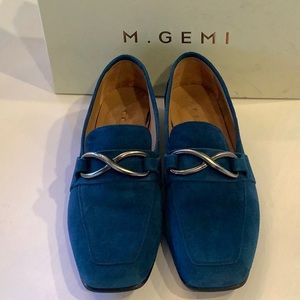 M Gemi blue suede loafers